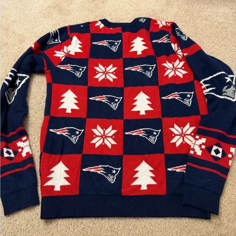 New England Patriots Ugly Christmas Sweater Size Large NFL Team Apparel